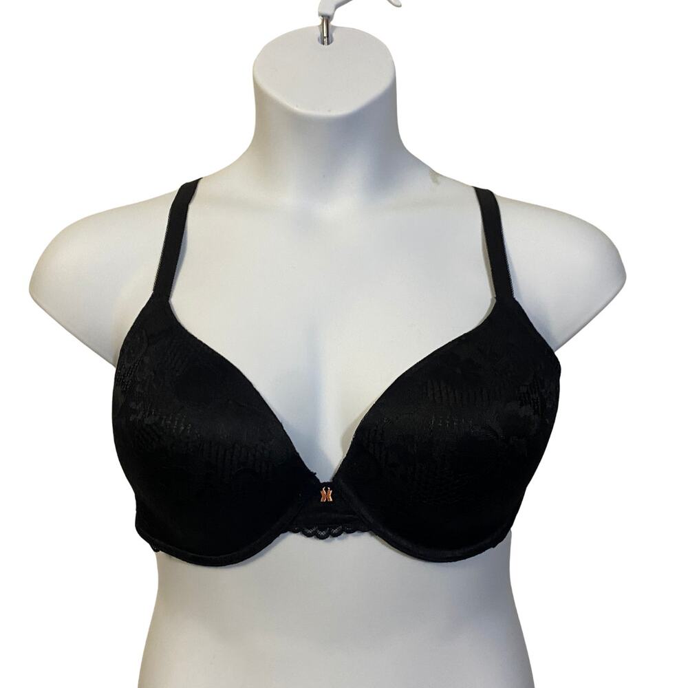 Savage x Fenty Black Lace Overlay Lightly Padded Bra Full Coverage Sz 36DDD